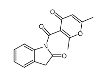 2,6-dimethyl-4-pyron-3-yl 2-oxo-1-indolinyl ketone Structure