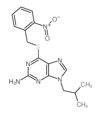 9-(2-methylpropyl)-6-[(2-nitrophenyl)methylsulfanyl]purin-2-amine结构式