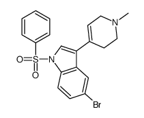 1-(benzenesulfonyl)-5-bromo-3-(1-methyl-3,6-dihydro-2H-pyridin-4-yl)indole结构式