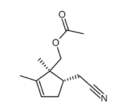 Acetic acid (1S,5S)-5-cyanomethyl-1,2-dimethyl-cyclopent-2-enylmethyl ester结构式