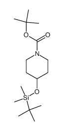 1-(tert-butoxycarbonyl)-4-(tert-butyldimethylsilyl)oxypiperidine结构式