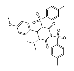 5-Dimethylamino-6-(p-methoxy-phenyl)-1,3-di-(p-tolylsulfonyl)hexahydro-1,3,5-triazin-2,4-dion Structure