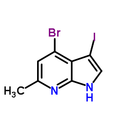 4-溴-3-碘-6-甲基-7-氮杂吲哚结构式