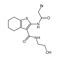 2-(2-bromoacetamido)-N-(2-hydroxyethyl)-4,5,6,7-tetrahydrobenzo[b]thiophene-3-carboxamide Structure