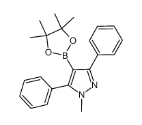 1-methyl-3,5-diphenyl-4-(4,4,5,5-tetramethyl-1,3,2-dioxaborolan-2-yl)-1H-pyrazole结构式