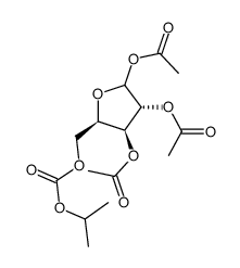 1,2,3-Tri-O-acetyl-5-isopropyloxycarbonyl-D-xylofuranose结构式