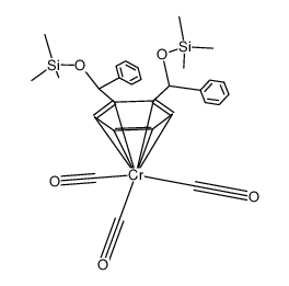 tricarbonyl[(η6-1,2-phenylene)bis(phenylmethyleneoxy)bis(trimethylsilane)]chromium结构式