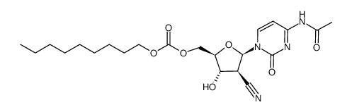 4-N-acetyl-5'-O-(n-nonyloxycarbonyl)-2'-cyano-2'-dsoxy-1-β-D-arabinofuranosylcytosine结构式