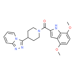 (4,7-dimethoxy-1H-indol-2-yl)[4-([1,2,4]triazolo[4,3-a]pyridin-3-yl)piperidin-1-yl]methanone Structure