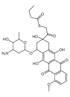 S-[2-[4-(4-amino-5-hydroxy-6-methyloxan-2-yl)oxy-2,5,12-trihydroxy-7-methoxy-6,11-dioxo-3,4-dihydro-1H-tetracen-2-yl]-2-oxoethyl] butanethioate Structure