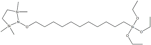2,2,5,5-四甲基-1-((11-(三乙氧基硅基)十一烷基)氧基)-1,2,5-氮杂二硅杂环戊烷结构式