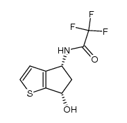 (+/-)-2,2,2-trifluoro-N-(cis-5,6-dihydro-6-hydroxy-4H-cyclopenta[b]thiophen-4-yl)acetamide结构式