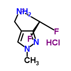 (1-甲基-3-三氟甲基-1H-吡唑-4-基)甲胺盐酸盐结构式