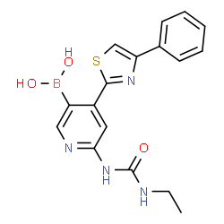 6-(3-ethylureido)-4-(4-phenylthiazol-2-yl)pyridin-3-ylboronic acid Structure