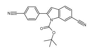 tert-butyl 6-cyano-2-(4-cyanophenyl)-1H-indole-1-carboxylate Structure