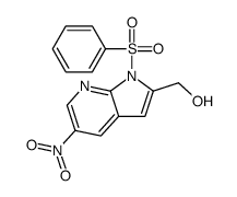 [1-(benzenesulfonyl)-5-nitropyrrolo[2,3-b]pyridin-2-yl]methanol结构式