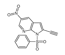 2-Ethynyl-5-nitro-1-(phenylsulfonyl)-1H-pyrrolo[2,3-b]pyridine Structure