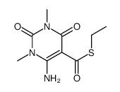 6-Amino-1,2,3,4-tetrahydro-1,3-dimethyl-2,4-dioxo-5-pyrimidinecarbothioic acid S-ethyl ester结构式