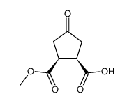 (+)-(1S-cis)-4-oxo-1,2-cyclopentanedicarboxylic acid monomethyl ester结构式
