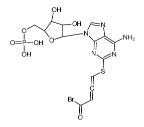 2-((4-bromo-2,3-dioxobutyl)thio)-adenosine 3'5'-cyclic monophosphate结构式