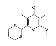 2-(1,3-dithian-2-yl)-6-methoxy-3,5-dimethyl-4H-pyran-4-one Structure