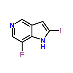 7-Fluoro-2-iodo-1H-pyrrolo[3,2-c]pyridine结构式