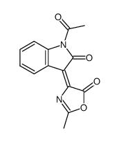 1-Acetyl-3-[2-methyl-5-oxo-oxazol-(4Z)-ylidene]-1,3-dihydro-indol-2-one结构式