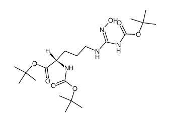 α-N-t-butoxycarbonyl-NG-hydroxy-N6'-t-butoxycarbonyl-L-arginine-t-butyl ester结构式