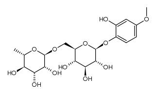 1,2-dihydroxy-4-methoxybenzene 1-O-α-L-rhamnopyranosyl-(1->6)-β-D-glucopyranoside Structure