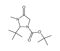 (S)-(-)1-(t-butoxycarbonyl)-2-t-butyl-3-methyl-4-imidazolidinone结构式