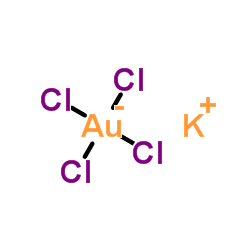 Potassium tetrachloroaurate(1-) structure