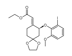 ethyl 2-(7-(2-iodo-6-methoxyphenoxy)-1,4-dioxaspiro[4.5]decan-8-ylidene)acetate结构式