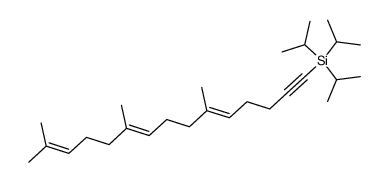 Triisopropyl-((5E,9E)-6,10,14-trimethyl-pentadeca-5,9,13-trien-1-ynyl)-silane结构式