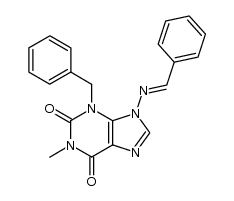 1-methyl-3-benzyl-9-benzylideneaminoxanthine结构式