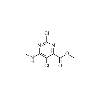 Methyl 2,5-dichloro-6-(methylamino)-4-pyrimidinecarboxylate Structure