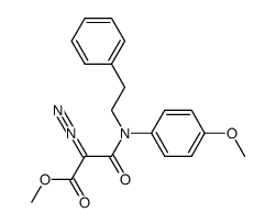 N-phenylethyl-N-p-methoxyphenyl-α-methoxycarbonyl-α-diazoacetamide结构式