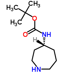 N-[(4R)-氮杂环庚烷-4-基]氨基甲酸叔丁酯结构式
