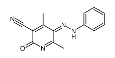 4,6-dimethyl-2-oxo-5-(phenylhydrazinylidene)pyridine-3-carbonitrile结构式