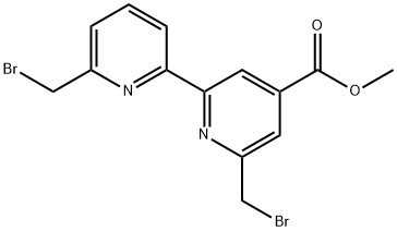 6,6′-bis(bromomethyl)-2,2′-bipyridine-4-carboxylic acid methyl ester结构式