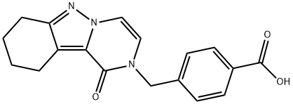 4-[(1-Oxo-7,8,9,10-tetrahydropyrazino-[1,2-b]indazol-2(1H)-yl)methyl]benzoic acid structure