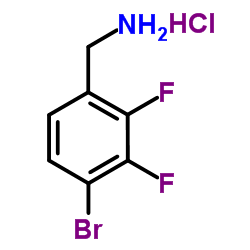 (4-溴-2,3-二氟苯基)甲胺盐酸盐结构式