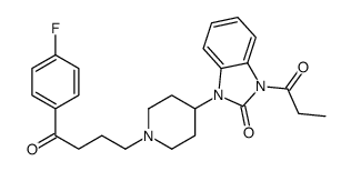 1-[1-[4-(4-fluorophenyl)-4-oxobutyl]piperidin-4-yl]-3-propanoylbenzimidazol-2-one Structure