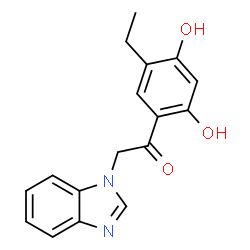 2-(1H-benzo[d]imidazol-1-yl)-1-(5-ethyl-2,4-dihydroxyphenyl)ethan-1-one structure