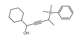1-cyclohexyl-4-(dimethyl(phenyl)silyl)pent-2-yn-1-ol结构式