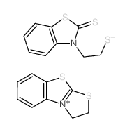 1,2-dihydro-[1,3]thiazolo[2,3-b][1,3]benzothiazol-9-ium,2-(2-sulfanylidene-1,3-benzothiazol-3-yl)ethanethiolate结构式