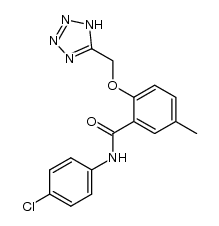 N-(4-chloro-phenyl)-5-methyl-2-(1H-tetrazol-5-ylmethoxy)-benzamide结构式