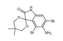 5'-amino-4',6'-dibromo-5,5-dimethylspiro[[1,3]dioxane-2,3'-indolin]-2'-one结构式