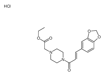 ethyl 2-[4-[(E)-3-(1,3-benzodioxol-5-yl)prop-2-enoyl]piperazin-1-yl]acetate,hydrochloride Structure