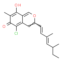 5-Chloro-3-(3,5-dimethyl-1,3-heptadienyl)-8-hydroxy-7-methyl-6H-2-benzopyran-6-one Structure