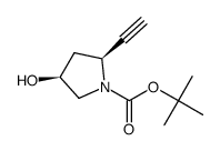 (3S,5S)-N-Boc-5-ethynyl-3-hydroxy-pyrrolidine Structure